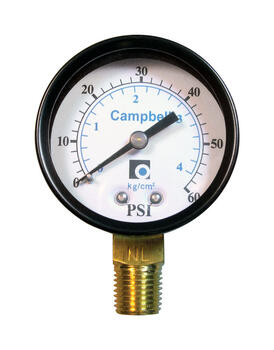 Campbell 2 in. 0 psi 60 psi Pressure Gauge