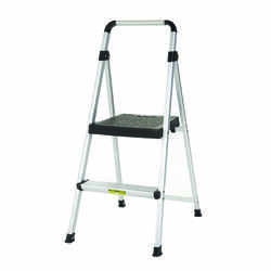 Cosco Lite Solutions 39-3/8 in. H x 18-1/2 in. W 225 lb. 2 Folding Two Step Stool Aluminum