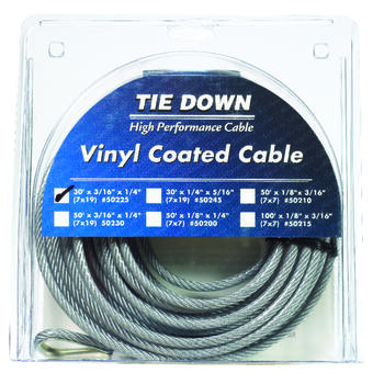 Tie Down Engineering Vinyl Coated Galvanized Steel 3/16 in. Dia. x 30 ft. L Aircraft Cable