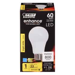 Feit Electric A19 E26 (Medium) LED Bulb Bright White 60 Watt Equivalence 1 pk