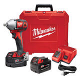 Milwaukee M18 18 V 1/2 in. Cordless Brushed Impact Wrench Kit (Battery & Charger)