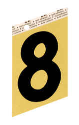 Hy-Ko 3-1/2 in. Aluminum 8 Number Self-Adhesive Black