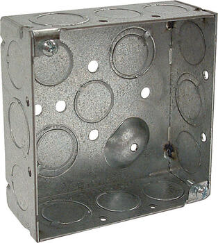 Raco 4 in. Square Steel 2 Gang Outlet Box Gray 2 gang