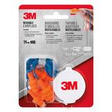 3M 25 dB Reusable Ear Plugs Polyurethane Foam Orange 3 pair