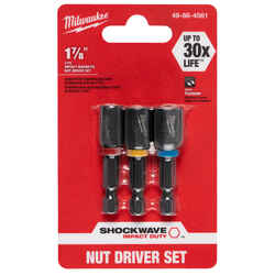 Milwaukee SHOCKWAVE IMPACT DUTY 1/4 - 5/16 - 3/8 inch drive in. x 1.875 in. L Heat-Treated Steel