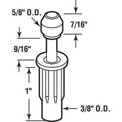 Prime-Line White Steel Bi-fold Door Top Wheel Guide 1 pk