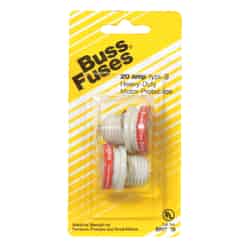 Bussmann 20 amps 125 volts Plastic Plug Fuse 2 pk