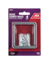 Ace 2-1/2 in. H x 3.75 in. W x 2-1/2 in. D Zinc Inside L Corner Brace