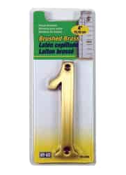 Hy-Ko 4 in. Brass Brass Plated 1 Number Nail-On