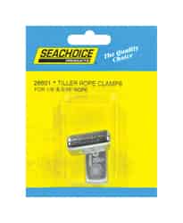 Seachoice Brushed 1-1/4 in. L x 11/16 in. W Galvanized Steel/PVC Tiller Rope Clamps 2 pc.