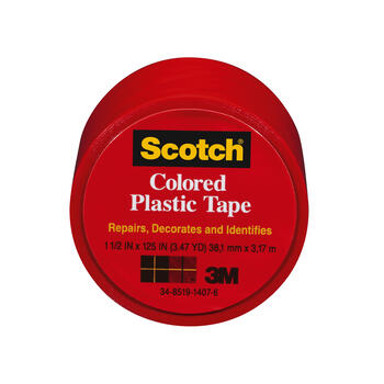 Scotch Red 125 in. L X 1.5 in. W Plastic Tape