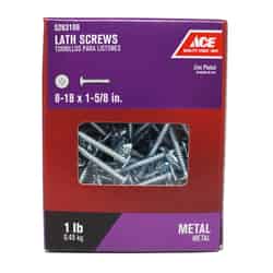 Ace No. 8 x 1-5/8 in. L Phillips Truss Washer Head Zinc-Plated Steel Lath Screws 126 pk 1 lb.