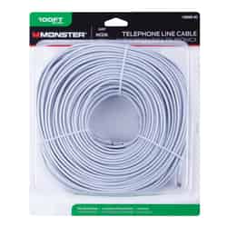 Monster Cable 100 ft. L White Modular Telephone Line Cable