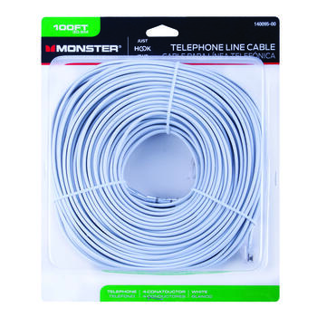 Monster Cable 100 ft. L White Modular Telephone Line Cable