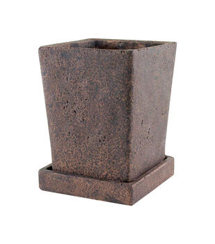 Syndicate Home & Garden 6-1/4 in. H x 5-1/2 W Brown Cement Planter