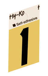 Hy-Ko 1-1/2 in. Aluminum Black 1 Self-Adhesive Number