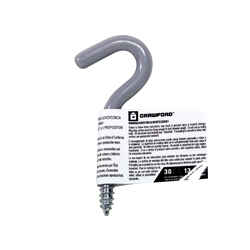 Crawford Vinyl Coated Gray Steel Storage Hook Small 30 lb. 1 pk