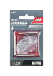 Ace 1-1/2 in. H x 2.75 in. W x 1-1/2 in. D Stainless Steel Corner Brace Inside L