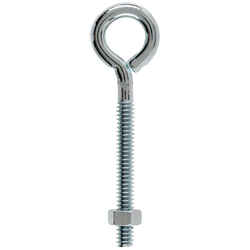 Hampton 3/16 in. x 2-1/2 in. L Zinc-Plated Steel Eyebolt Nut Included