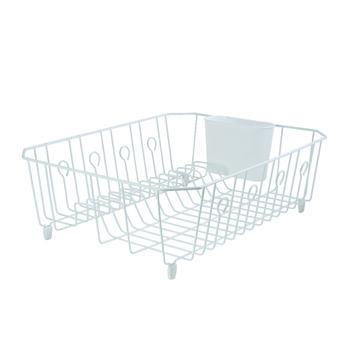 Rubbermaid 5.9 in. H x 13.8 in. W x 17.6 in. L Steel Dish Drainer White