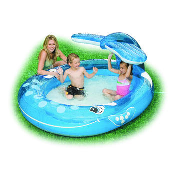 Intex 55 gal. Round Inflatable Pool 42 in. H x 62 in. W x 82 in. L