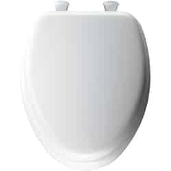 Mayfair Elongated White Vinyl Cushioned Toilet Seat
