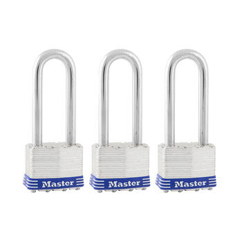 Master Lock 4-11/16 in. H X 1-3/4 in. W Laminated Steel Double Locking Padlock 3 pk Keyed Alike