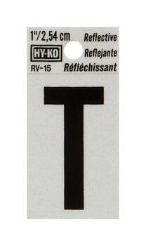 Hy-Ko 1 in. Vinyl Black Reflective Letter Self-Adhesive T