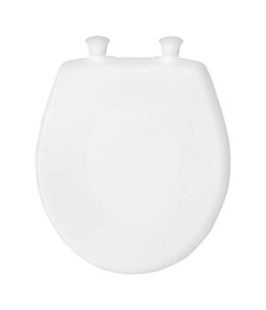 Mayfair Round White Plastic Toilet Seat