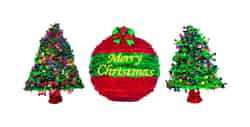 FC Young Tinsel Ornament and Tree Christmas Decoration 3 pc. Resin Multicolored