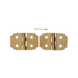 Ace 5/8 in. W x 1 in. L Polished Brass Brass Decorative Hinge 2 pk