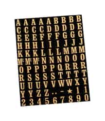 Hy-Ko 3/8 in. Vinyl Gold Letters and Numbers Self-Adhesive 0-9, A-Z