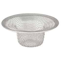 Whedon Drain Protector 2.8 in. Chrome Stainless Steel/Mesh Round Bathtub Hair Catcher