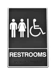 Hy-Ko Braille/Tactile English Black Informational Sign 9 in. H x 6 in. W