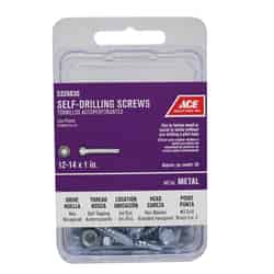 Ace 12 Sizes x 1 in. L Hex Washer Head Steel Self- Drilling Screws Hex Zinc-Plated