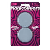 Magic Sliders Plastic Floor Slide Round 2-3/8 in. W x 2 3/8 in. L Gray Self Adhesive 4 pk