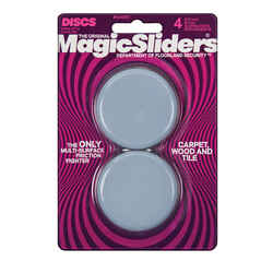 Magic Sliders Plastic Floor Slide Round 2-3/8 in. W x 2 3/8 in. L Gray Self Adhesive 4 pk