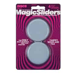 Magic Sliders Plastic Floor Slide Round 2-3/8 in. W x 2 3/8 in. L Gray Self Adhesive 4 pk