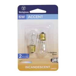 Westinghouse 6 watts S6 Incandescent Bulb 32 lumens White Speciality 2 pk
