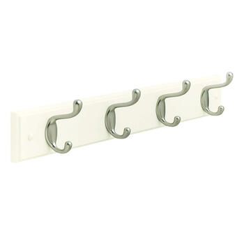 Amerock Fiberboard/Zinc Medium 4-Hook Rack 1 pk 18 in. L