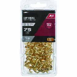 Ace Small Brass 7/8 in. L Cup Hook 75 pk 10 lb. Bright Brass