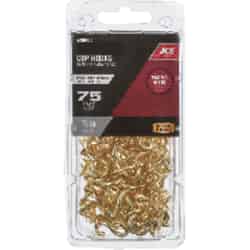Ace Small Brass 7/8 in. L Cup Hook 75 pk 10 lb. Bright Brass