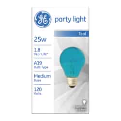 GE Lighting party light 25 watts A19 Incandescent Bulb White A-Line 1 pk