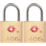 Ace 3/4 in. H x 3/4 in. L x 7/8 in. W Brass Single Locking Luggage Lock 2 pk Keyed Alike