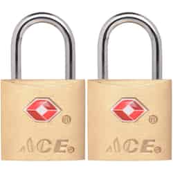 Ace 3/4 in. H x 3/4 in. L x 7/8 in. W Brass Single Locking Luggage Lock 2 pk Keyed Alike