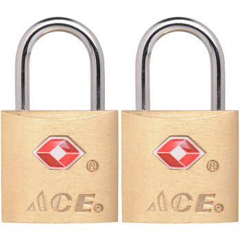 Ace 3/4 in. H x 3/4 in. L x 7/8 in. W Brass Single Locking Luggage Lock 2 pk Keyed Alike