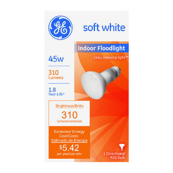 GE Lighting 45 watts R20 Incandescent Bulb 310 lumens Soft White 1 pk Floodlight