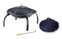 Living Accents Portable Wood Fire Pit 34 in. D x 34 in. W x 17.7 in. H Steel