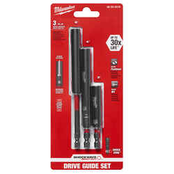 Milwaukee SHOCKWAVE 6 in. Alloy Steel Impact Magnetic Drive Guide Set 1/4 in. 3 pc. Hex Shank