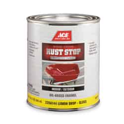 Ace Rust Stop Interior/Exterior Gloss Indoor and Outdoor Lemon Drop 1 qt. Rust Prevention Pain